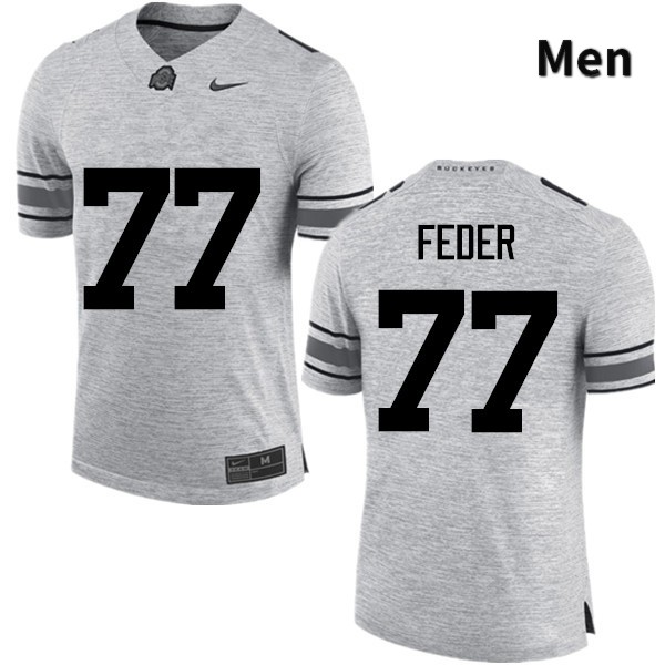 Ohio State Buckeyes Kevin Feder Men's #77 Gray Game Stitched College Football Jersey